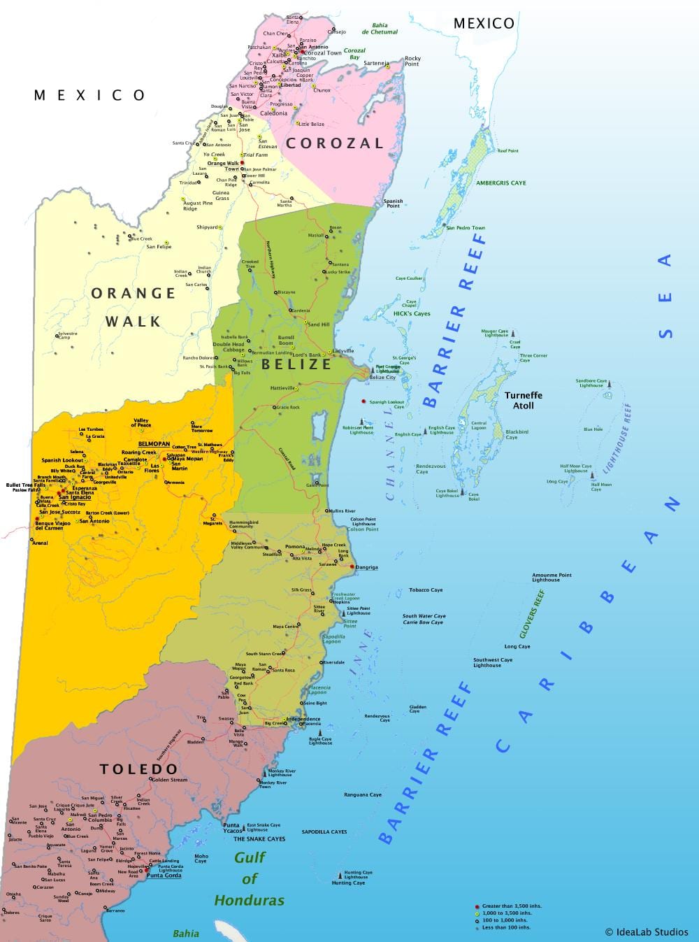 ನಕ್ಷೆ ಬೆಲೀಜ್ ಗ್ರಾಮ