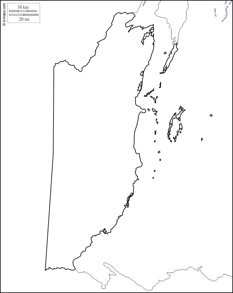 ನಕ್ಷೆ ಬೆಲೀಜ್ ಔಟ್ಲೈನ್