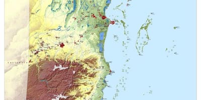 ನಕ್ಷೆ ಸ್ಥಳಾಕೃತಿಯ ಬೆಲೀಜ್